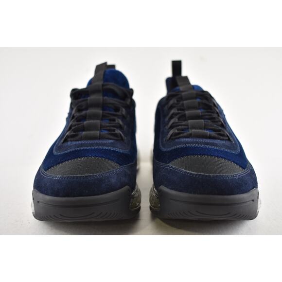 Chanel 20A Mens Blue Velvet Black CC Logo Lace Up Low Top Trainer Sneaker 44 11 - Picture 7 of 13